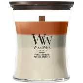 Woodwick Trilogy Vanilla Embers bougie parfumée avec mèche en bois 275 g