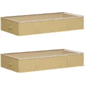 vidaXL : Boîtes de rangement avec fenêtre transparente, lot de 2, 64,8 L