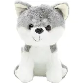 Lean Toys Peluche mascotte peluche loup blanc gris 20cm