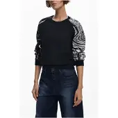 Desigual Femmes, Pull-over, Pull noir pour femme, Noir, (M)