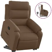 Syfax Fauteuil relax avec releveur Marron Tissu
