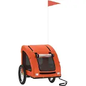 vidaXL Remorque pour vélo pour chiens Orange Tissu Oxford et fer
