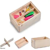 Zeller Boite de rangement - bac de rangement - 13320 - Caisse en Bois, Naturel, 30 x 20 CM