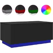 vidaXL Table basse avec lampes LED Noir 90x50x40 cm