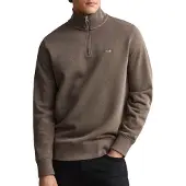 Gant pour homme. 2008005 Sweat Shield demi-zippé marron (M), Casuel, Coton, Taupe