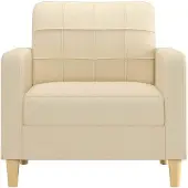 vidaXL Fauteuil Crème 60 cm Tissu