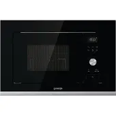 Gorenje Four à micro-ondes encastrable, , capacité 20 l, 800 W, 15 programmes, verre noir/acier inoxydable