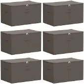 vidaXL : Boîtes de rangement avec fenêtre transparente sur le côté, lot de 6, capacité de 61,6 litres