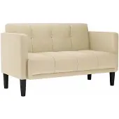 vidaXL Canapé deux places crème 111 cm Tissu