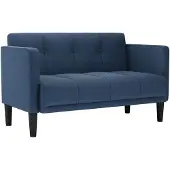 vidaXL Canapé deux places bleu 111 cm en tissu