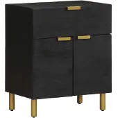vidaXL Table de chevet noir 50x33x60 cm bois d'ingénierie