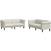 vidaXL 3-pc. Ensemble canapé velours crème