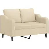 vidaXL Ensemble de canapés 3 pièces avec coussins Crème Tissu