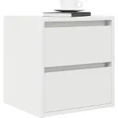 vidaXL Table de chevet murale blanc 38x34x40 cm