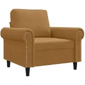 vidaXL Fauteuil marron 60 cm velours