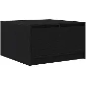 vidaXL Table basse avec tiroirs noir imitation chêne 70,5x70x40 cm