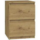 Top E Shop Table de chevet M2 Malwa 2 tiroirs Chêne Artisan