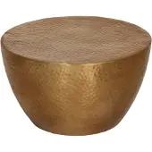 vidaXL Table basse en aluminium martelé Ø 50 x 30 cm, finition laiton