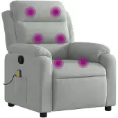 vidaXL Fauteuil relax de massage, velours gris clair