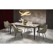 Halmar Table extensible FELIX marbre gris / noir