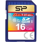 Silicon Power Elite UHS-I 16GB SDHC 85/10 MBs (16 Go, SDHC, U1, UHS-I), Carte mémoire, Bleu