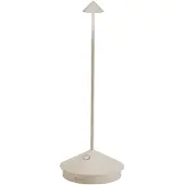 Zafferano Lampe De Table Led Pina Pro Sand, Rechargeable Et Dimmable, Sans Fil, Safran, 2200-2700-3000K, Ip54, Autonomie 12H