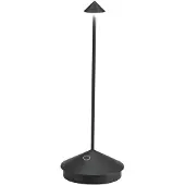 Zafferano Lampe De Table Led Pina Pro, Noir Mat, Rechargeable Et Dimmable, Sans Fil, Safran, 2200-2700-3000K, Ip54, Autonomie 12 Heures