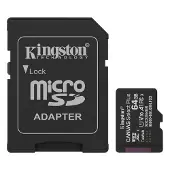 Kingston 64GB microSDXC Canvas Select Plus Gen3 100MB/s A1 Card + Adapter - Carte SD