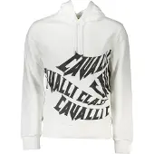 Cavalli Class Hommes, Pull-over, Sweat-shirt sans zip homme blanc, Gris, Blanc, (XXL)