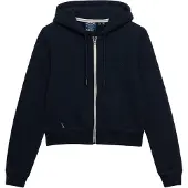 Superdry Essential Logo Cropped Full Zip Sweatshirt Bleu M Femme