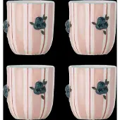 Bloomingville Gobelets de transport roses, lot de 4 pièces