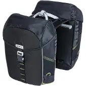 Basil Doppelte Fahrradtasche Miles 34 Liter 13 x 26 x 35 cm (2x) - schwarz / limette