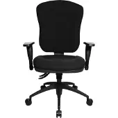 Topstar Chaise de bureau professionnelle WELLPOINT 30 K2 Chaise de bureau ergonomique avec accoudoirs (réglable en hauteur) Tissu noir Chaise pivotante pour le bureau, la maison