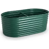Relaxdays Jardinière surélevée , en métal galvanisé, pour fleurs, plantes et légumes, dimensions : 80 x 160 x 80 cm, jardinière ovale, verte