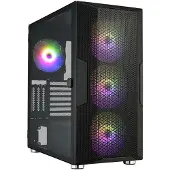 FSP FSP/ CUT592/Midi Tour/Transpar./??ern? (ATX, mATX, Mini-ITX), Boîtier PC, Noir