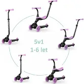 Q-Play Scooter / trottinette Sema Evo avec lumières LED Violet, âge 1 - 6 ans, jusqu'à 50 kg