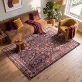 FRAAI Tapis oriental – Liva Herati Bleu | 80x150cm | Bleu | Rectangulaire | Tapis