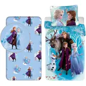 Disney Frozen Ensemble de literie ; comprenant une housse de couette et une drap housse