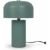 Relaxdays Lampe de table , design champignon, métal, E14, lampe de chevet avec câble, H x P : 40 x 25 cm, lampe de bureau, verte