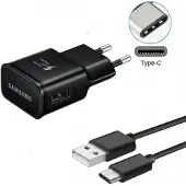 Samsung EP-TA200EBE Chargeur de voyage authentique + câble USB-C Noir