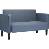 vidaXL Canapé deux places bleu 109 cm tissu velours côtelé