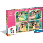 Clementoni , le Puzzle européen Made in Italie Puzzle 4 Puzzles - Disney Princess - 10 à 25 pièces
