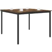 vidaXL Table de salle à manger, 110 x 110 x 75 cm, bois composite, finition chêne fumé