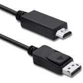 Qoltec 50437 Câble DisplayPort (0.16 m), Câble vidéo, Noir