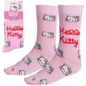 Cerdá Skarpetki Hello Kitty z twarzą, różowe, rozmiar 36-43, oficjalna licencja