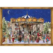 Richard Sellmer Verlag Calendrier de l'Avent nostalgique « Carrousel » avec des motifs de Noël
