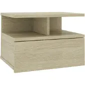 vidaXL Table de chevet flottante Chêne sonoma Bois d'ingénierie