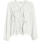 Vila Ane Long Sleeve Blouse Blanc 34 Femme