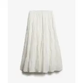 Superdry pour femme. W7210412A Jupe Tiered Maxi blanc cassé (XXS), Casuel, Coton