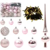 vidaXL Arbre de Noël artificiel pré-éclairé Rose 120 cm PVC